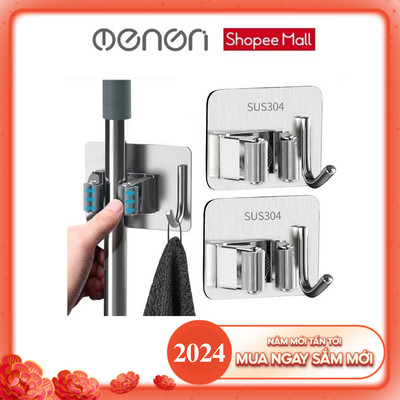 Móc Treo Cây Lau Nhà INOX304 Dán Tường Không Cần Khoan Vô Cùng Tiện Lợi - OENON