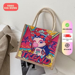 Túi cói túi tote mini đi biển nữ đẹp đi chơi thời trang dễ thương cute phong cách vintage TC01