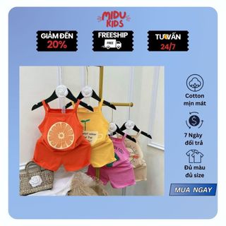 Quần áo trẻ em mùa hè cho bé gái mẫu hai dây cực xinh chất cotton mềm mịn mát thấm hút mồ hôi nhà MiDuKid