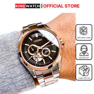 Đồng hồ cơ nam lộ máy tự động automatic dây thép, dây da citizen k001 máy nhật chống nước - kingwatch official