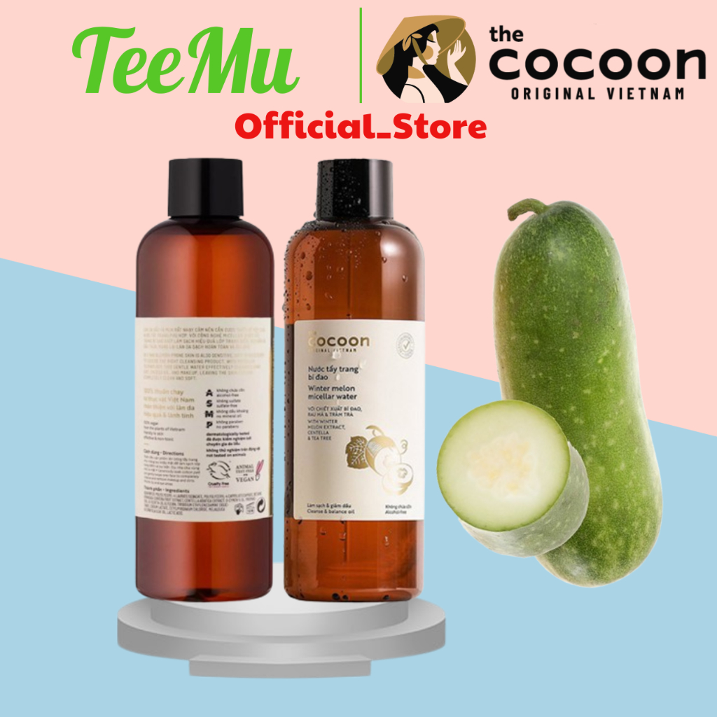 Nước tẩy trang Cocoon Bí Đao 500ML Thuần Chay Dành Cho Mọi Loại Da
