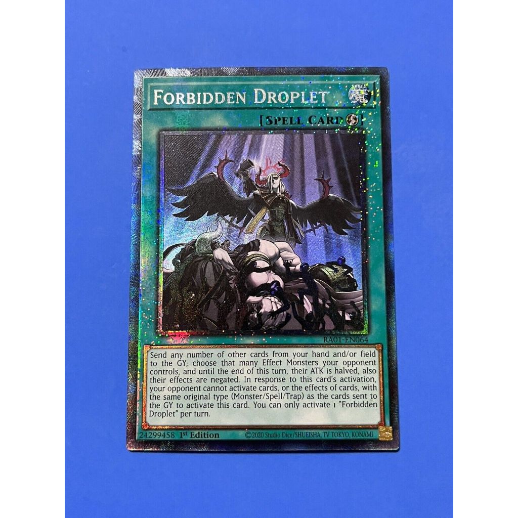 ra01 Super ultra Rare [ Dưa Hấu Yugioh ] Lá bài thẻ Forbidden Droplet spell