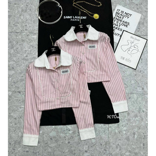Sơ mi Miu Miu hồng Croptop