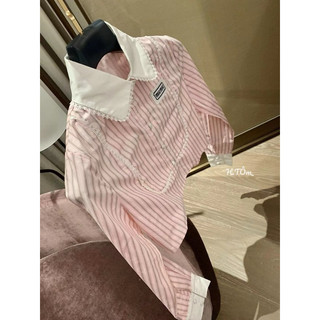 Sơ mi Miu Miu hồng Croptop