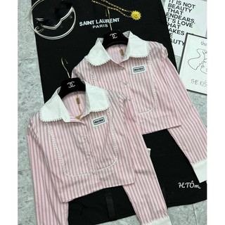 Sơ mi Miu Miu hồng Croptop
