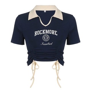 Áo kiểu cổ polo dây rút 2 bên