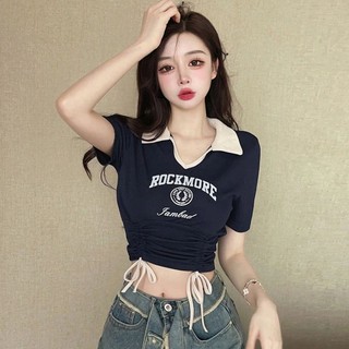 Áo kiểu cổ polo dây rút 2 bên