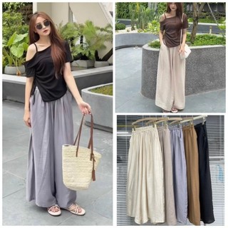 Quần suông đũi hàn ống rộng vintage metwo.dearu - quần suông dài đũi tơ hàn ống rộng cạp chun dày dặn ulzzang hq