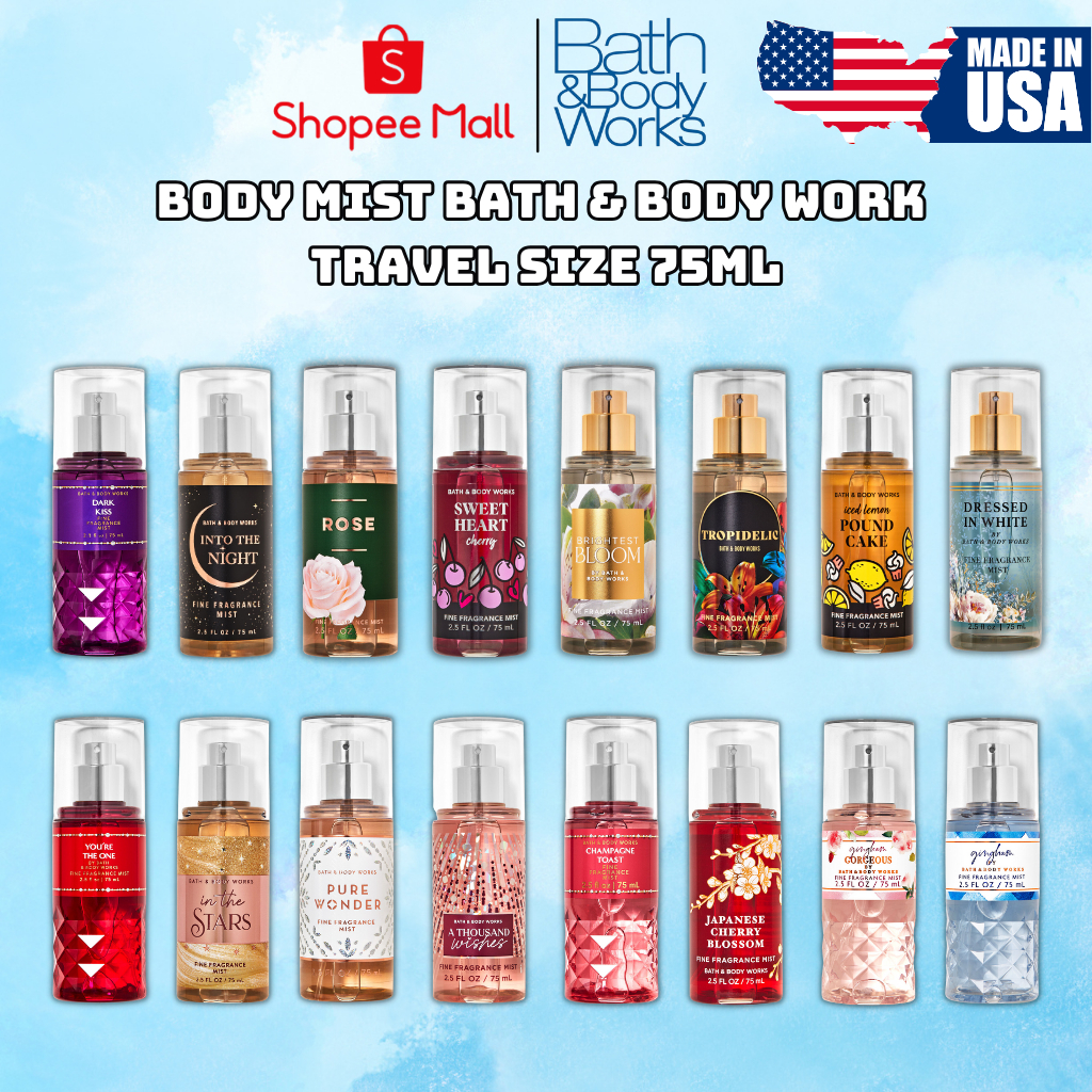 Body Mist Bath And Body Works Nam Nữ Chính Hãng, Xịt Thơm Body Toàn Thân Bath And Body Works Hương Nước Hoa 75ml