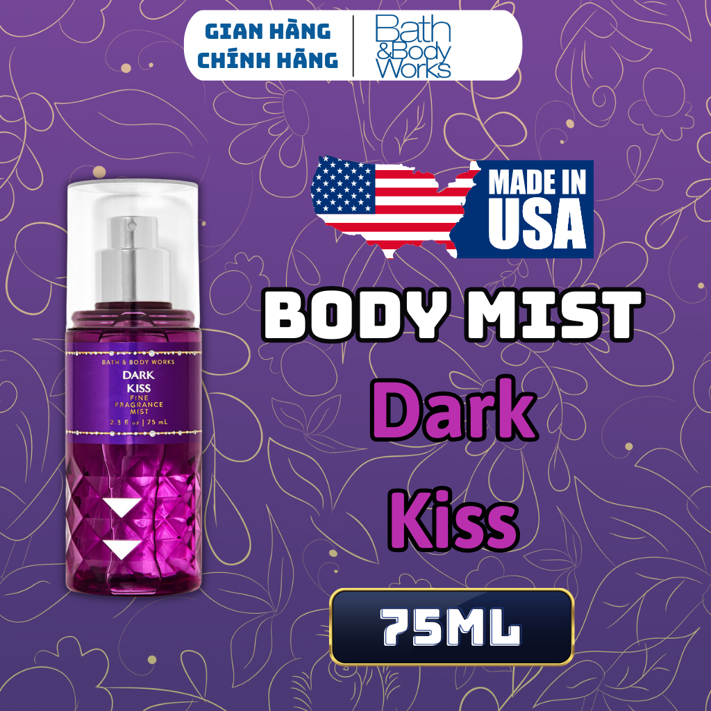 Body Mist Bath And Body Works Nam Nữ Chính Hãng, Xịt Thơm Body Toàn Thân Bath And Body Works Hương Nước Hoa 75ml