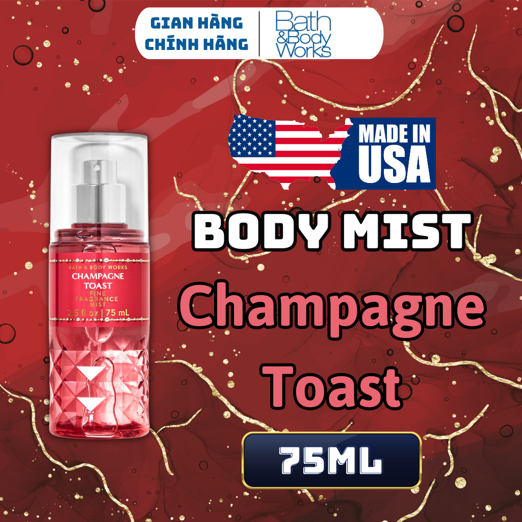 Body Mist Bath And Body Works Nam Nữ Chính Hãng, Xịt Thơm Body Toàn Thân Bath And Body Works Hương Nước Hoa 75ml