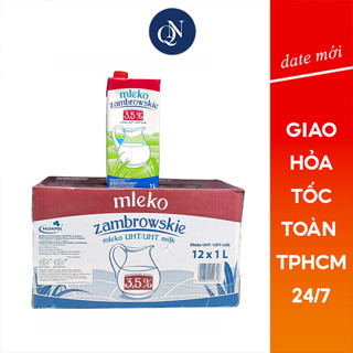 Thùng sữa tươi Balan nguyên kem không đường nhập khẩu Mleko Zambrowskie 3.5% 1L