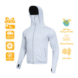  Áo chống nắng nam 2 lớp chống tia UV cao cấp Thế Hệ Mới thông Hơi Túi Khóa Kéo Mũ Trùm Kín Mặt