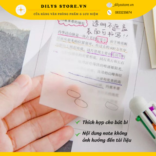 Set 50 tờ giấy note trong suốt chống nước, giấy ghi chú, giấy tàng hình DILYS 50 tờ sáng tạo tiện lợi văn phòng phẩm