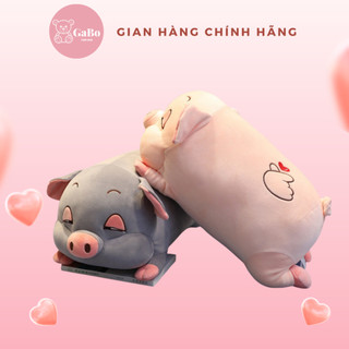 Gấu bông 3in1 heo hí có mền, heo lim dim, chăn gối văn phòng gabo teddy bear