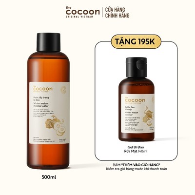 Special Deal Bigsize - Nước tẩy trang bí đao Cocoon 500ml TẶNG Gel bí đao rửa mặt 140ml