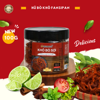 Khô Bò Sợi Fansipan Hũ 100g Thơm Ngon Đảm Bảo An Toàn Vệ Sinh Thực Phẩm, Ăn Vặt Nana
