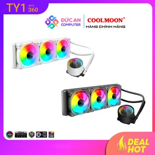 Tản Nhiệt Nước All in One Coolmoon TY1 360 Led ARGB (Màu Đen) - Có Đồng Hồ Hiển Thị Nhiệt Độ