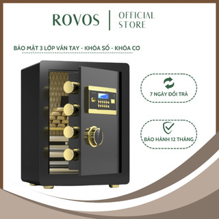 Két sắt điện tử rovos két sắt khóa số điện thông minh 2 màu nâu đen chất liệu thép cán phủ sơn tĩnh điện cao cấp