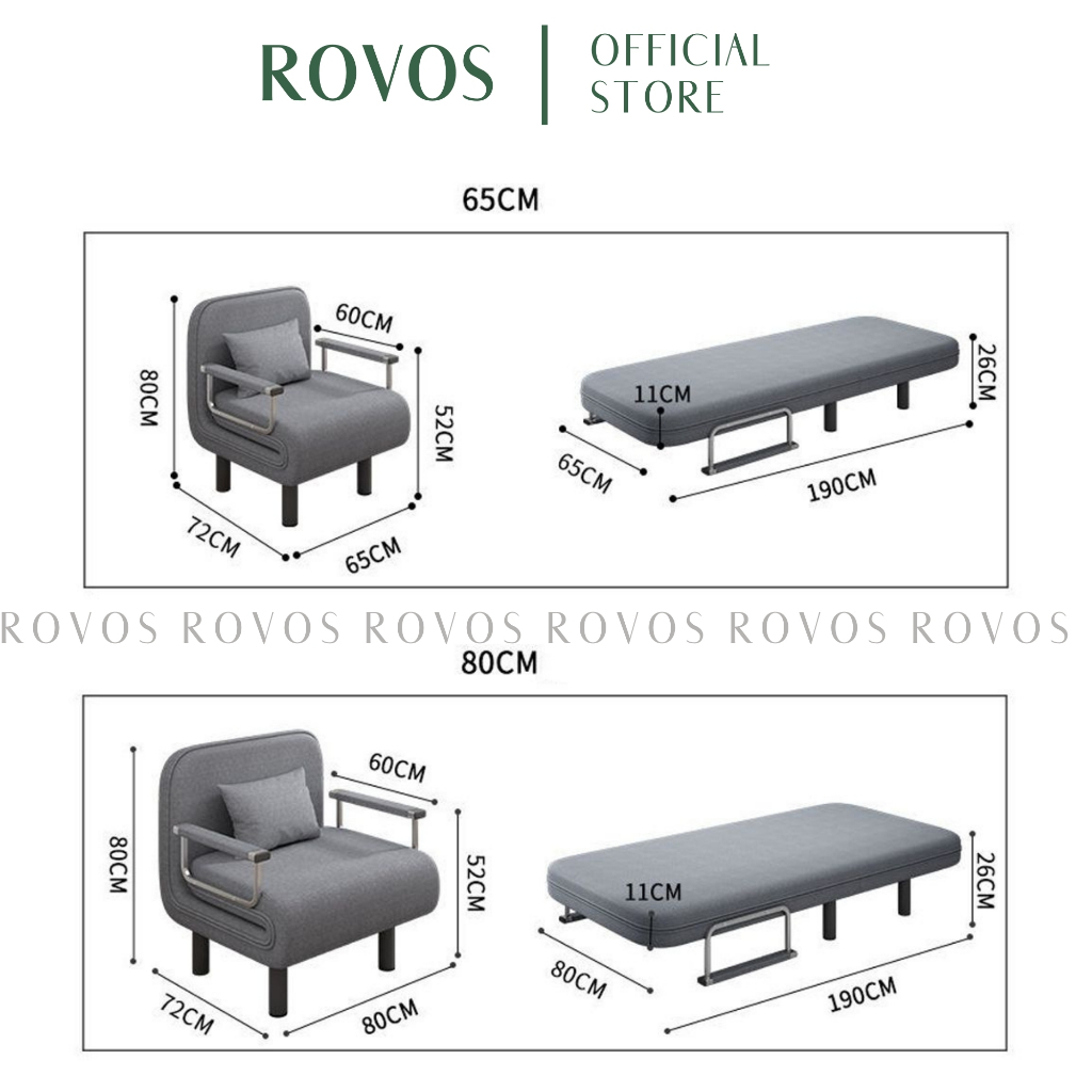 Ghế Sofa Giường ROVOS Giường Gấp Gọn Thành Ghế Sofa Tiện Lợi Thông Minh Dành Cho Nhà Có Diện Tích Bé Hoặc Văn Phòng | BigBuy360 - bigbuy360.vn