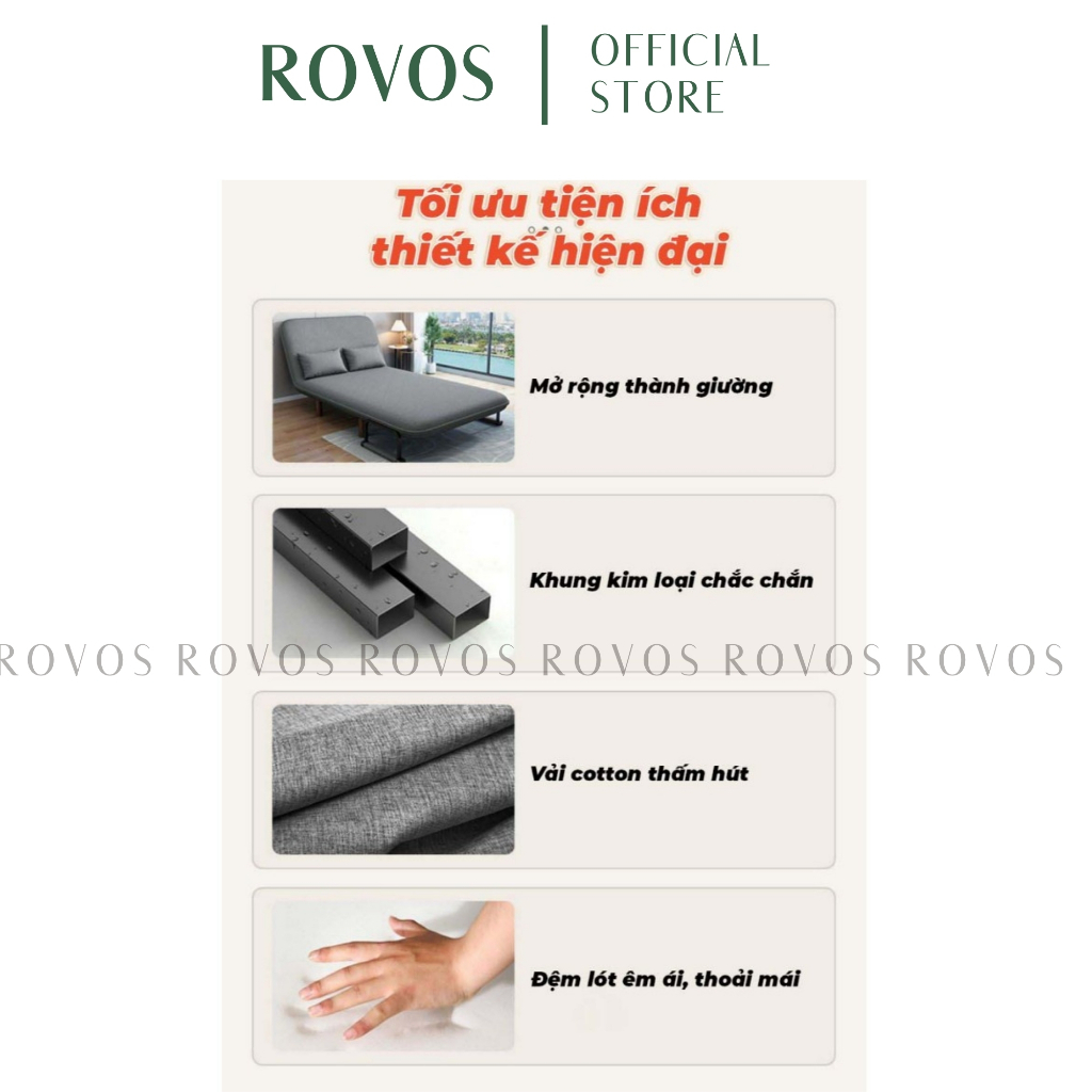 Ghế Sofa Giường ROVOS Giường Gấp Gọn Thành Ghế Sofa Tiện Lợi Thông Minh Dành Cho Nhà Có Diện Tích Bé Hoặc Văn Phòng | BigBuy360 - bigbuy360.vn