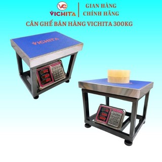Cân ghế ngồi chính hãng vichita 300kg - khung thép sơn tĩnh điện - cân điện tử chức năng tính tiền