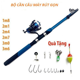  Bộ cần câu máy 3m6 + máy câu + phụ kiện câu cước,lưỡi,phao cần tải cá 1 đến 7kg thoải mãi 