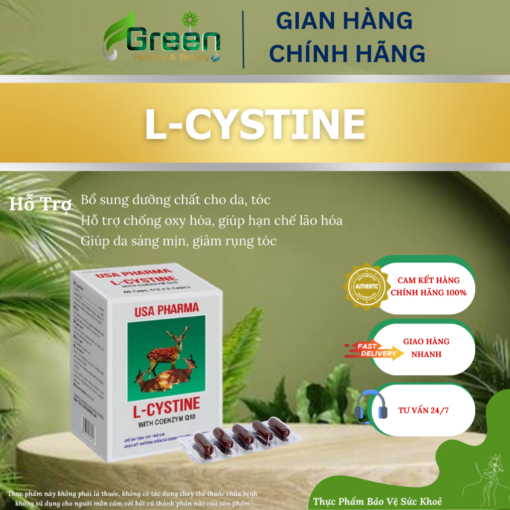 [TPBVSK] L - CYSTINE - Viên Uống Đẹp Da, Tóc, Móng (Hộp 60 viên)