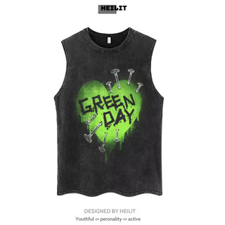 Áo Ba Lỗ Nam Họa Tiết Hình Trái Tim Nổi Bật HeiLit Tank Top Nam Chất Vải Cotton Dày Dặn Thoải Mái