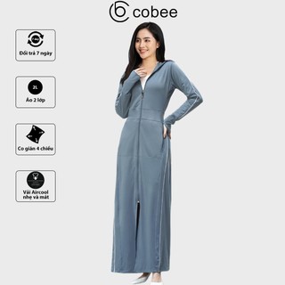 Áo chống nắng nữ 2 lớp dáng dài toàn thân Chất Aircool Nhật Bản Cao Cấp VIỀN THỂ THAO COBEE CB02