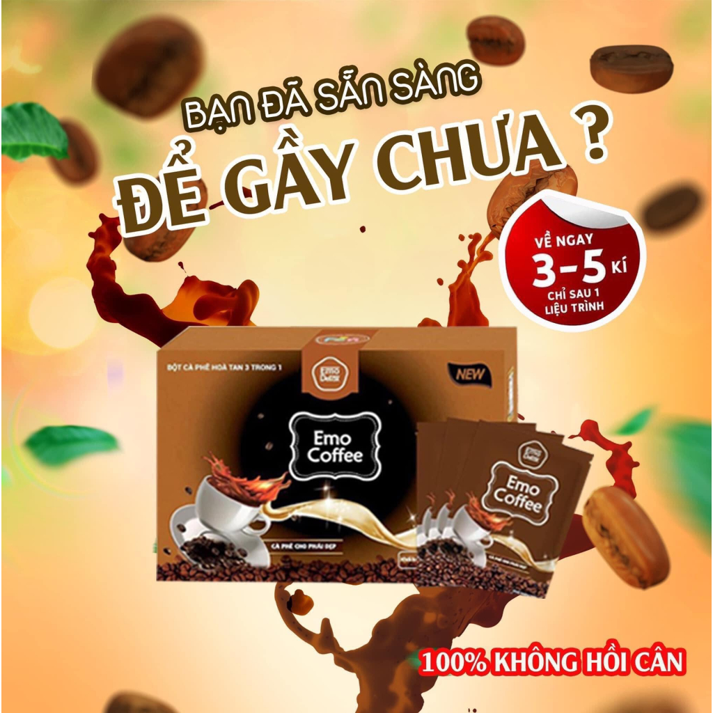 Cà phê Emoslim Hỗ trợ giảm cân nhanh ( Quà tặng + Che tên )