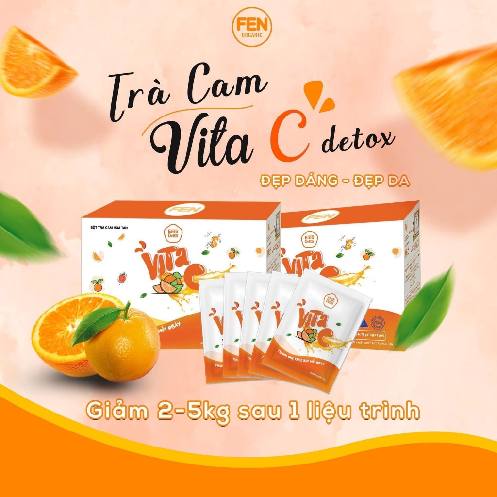 [ Có Quà Tặng ] Trà Emo Detox vị Cam hỗ trợ Giảm Cân Emoslim