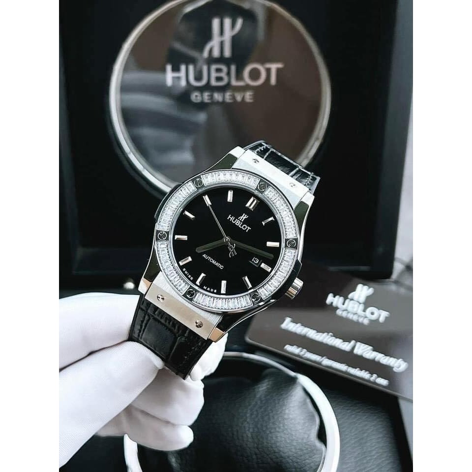 Đồng Hồ Nam hublot Sapphire HA61 38mm/42mm Viền đá dài Baguette Máy Cơ Automatic Nhật