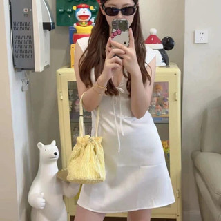 (sẵn Xs/S)VÁY LỤA BUỘC DÂY ZARA XUẤT