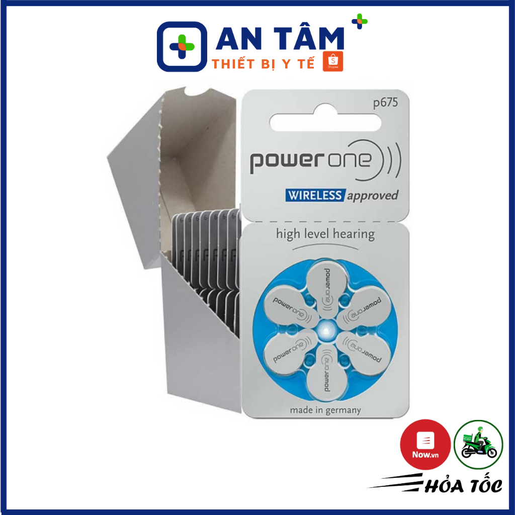 Pin Máy Trợ Thính Power One P675 - 1.45v PR44, Pin Ốc Tai Điện Tử - Đức [Vỉ 06 VIÊN - CHÍNH HÃNG ]