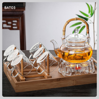 Bộ ấm trà thủy tinh chịu nhiệt 600ml - bat03