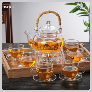 Bộ ấm trà thuỷ tinh chịu nhiệt 600ml - bat03