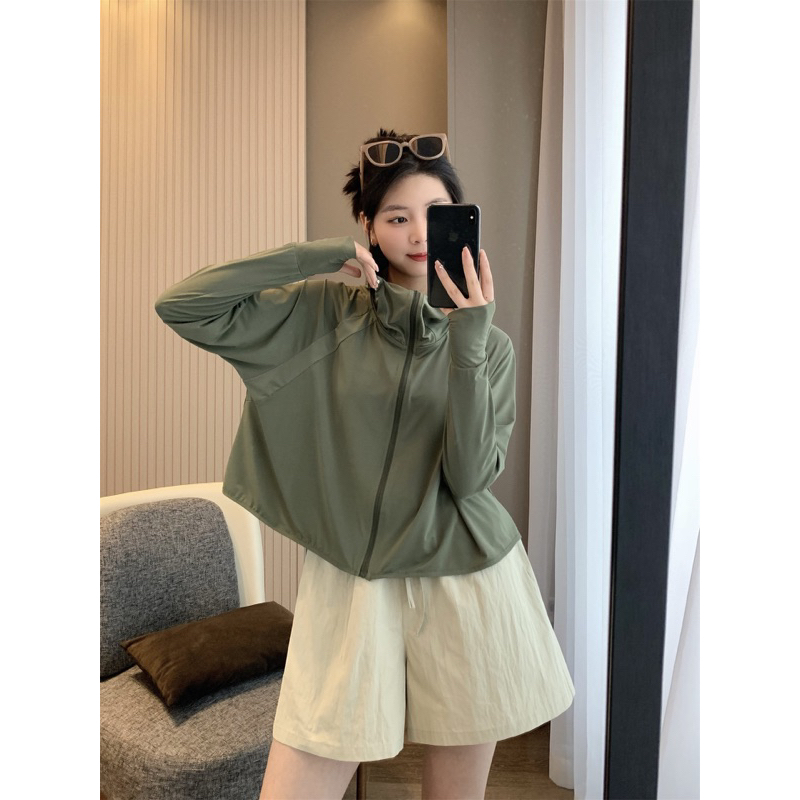 Áo Chống Nắng thun lạnh áo khoác đi nắng chống tia UV kèm mũ rộng vành chất vải mát freesize dáng lửng 2TUNISEX P67 | BigBuy360 - bigbuy360.vn