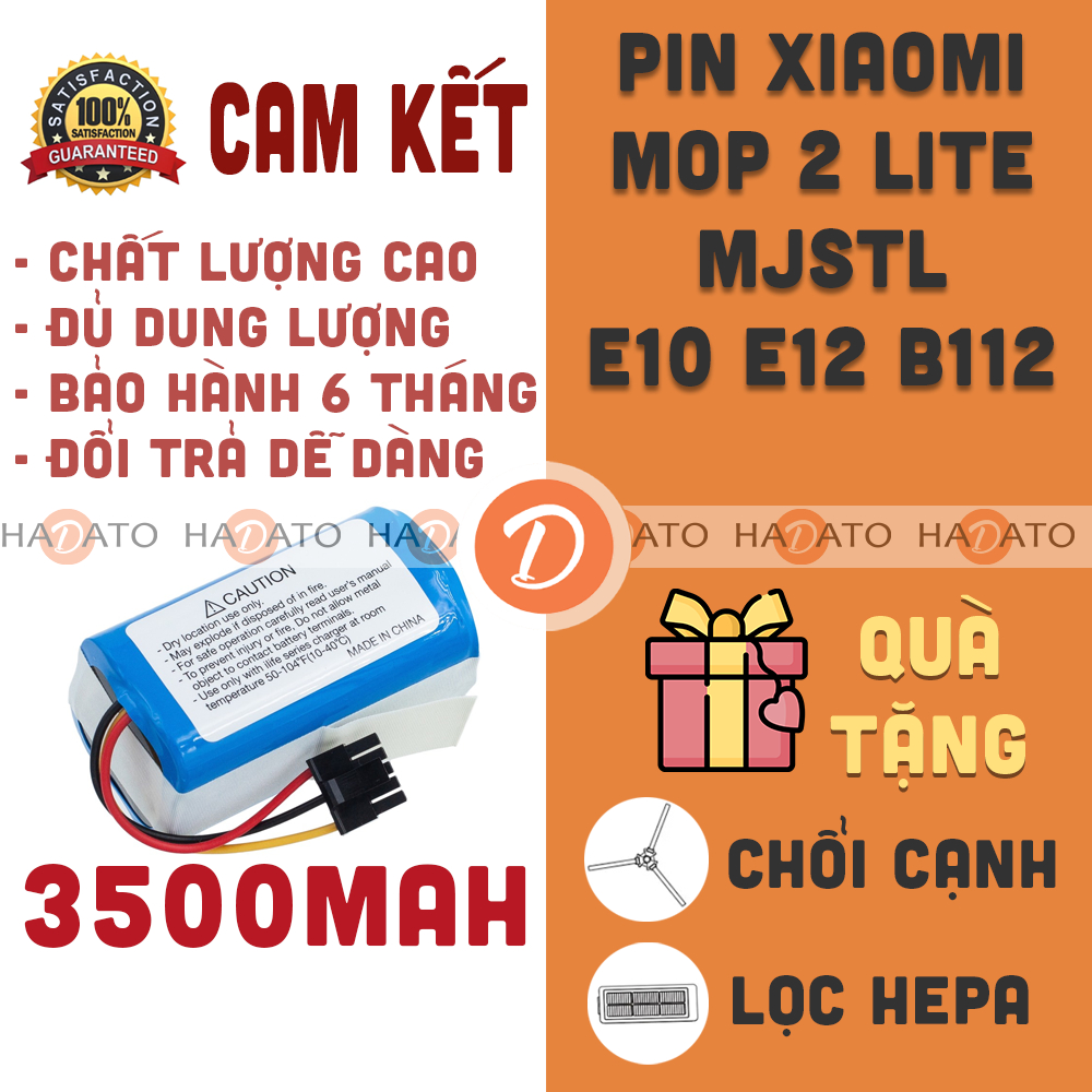 Pin robot Mop 2 Lite MJSTL E5 E10 E12 B112 3500mAh Bảo hành 6 tháng 1 đổi 1 ####