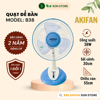 Quạt bàn b38 akifan để bàn công suất 38w, chiều cao 55cm, nhiều màu sắc lựa chọn, hàng chính hãng.