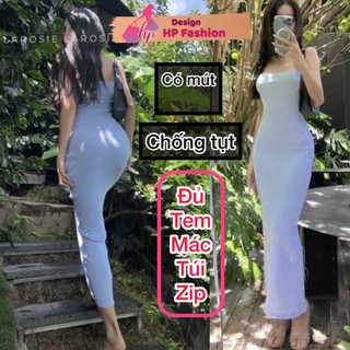 Đầm ống body nữ dáng dài maxi, váy nữ ôm có mút vải co giãn mịn mát sang chảnh G432