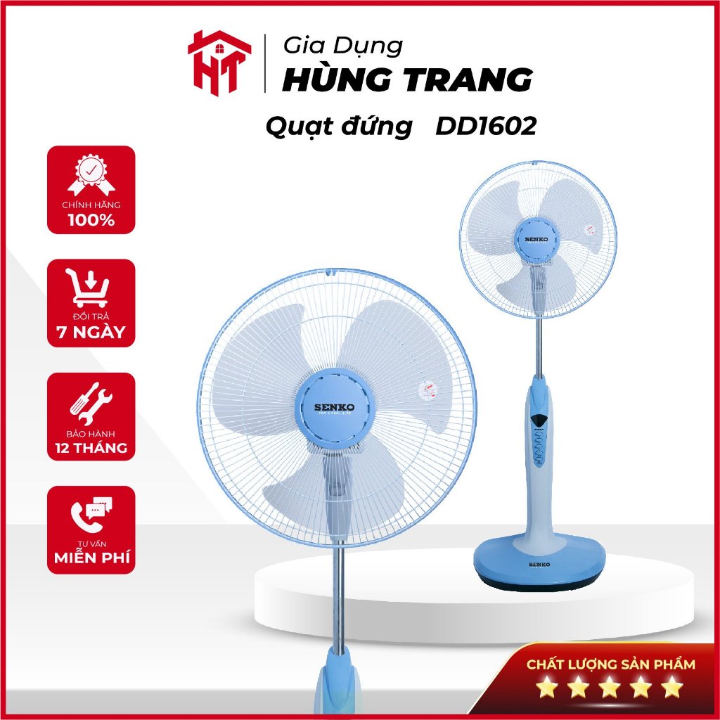 Quạt đứng Senko DD1602 - Màu ngẫu nhiên - hàng chính hãng