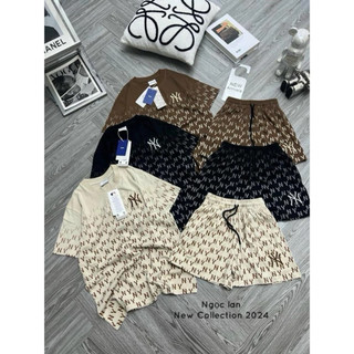 Bộ Đồ Cộc Tay in NY Chất Cotton Khô Form Rộng Unisex Oversize - Bảo Ngọc Boutique