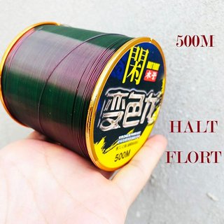 Cước câu cá đổi màu dây câu cá 100% Nylon Halt Flort 500M tải cá tốt dùng làm dây trục câu cá