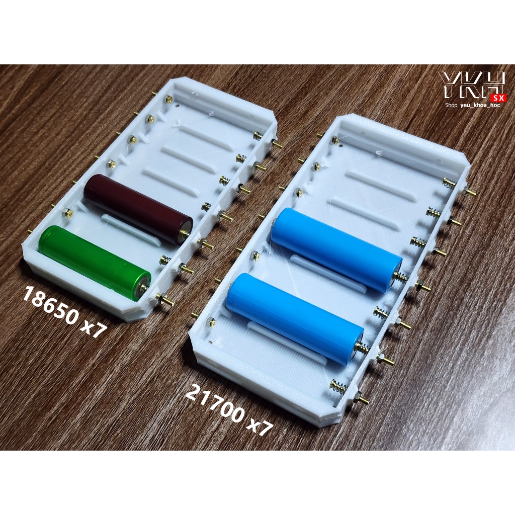 Khay pin x7 - 18650, 21700 (kết nối dòng cao, chống oxy hóa)