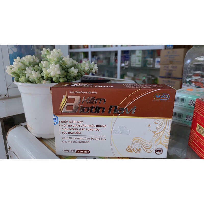 Kẽm Biotin Navi Hỗ Trợ Da,Tóc,Móng Hộp 30 Viên