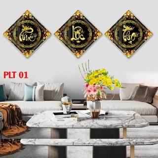 Tranh tráng gương PHÚC LỘC THỌ,tranh treo phòng khách,tranh treo phòng thờ,tranh cầu thang,tranh tết