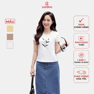 Áo thun nữ CARDINA chất liệu cotton cổ tròn chất liệu cotton thoáng mát kiểu dáng trẻ trung năng động 4ATC05