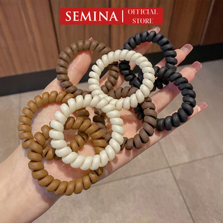 Thun cột tóc nữ Hàn Quốc dễ thương SEMINA phụ kiện Dây cột tóc lò xo dạng xoắn nhiều màu nâu, trắng, đen SC02