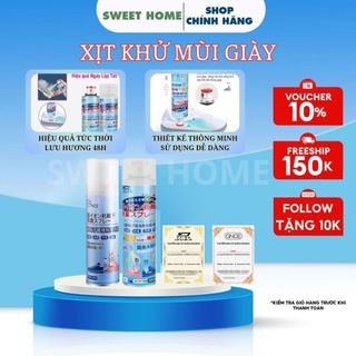 Xịt khử mùi giày dép cao cấp Nano bạc SWEET HOME diệt khuẩn làm thơm lâu hết mùi tất chân,mùi cơ thể
